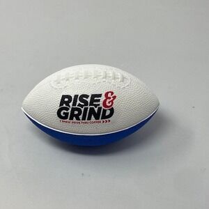 7 Brew Coffee Rise & Grind Mini Foam Football White Blue 6 Inch Promotional Toy